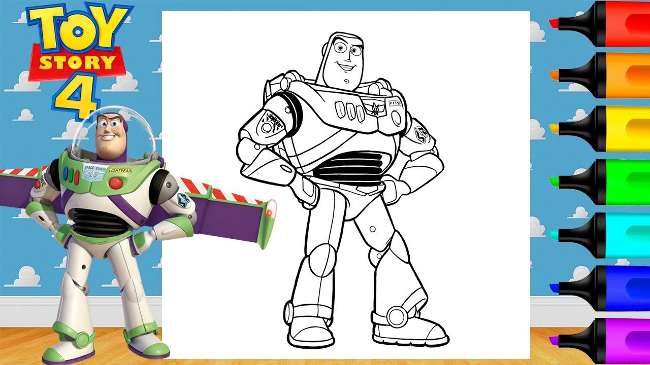 Coloring buzz lightyear toy story coloring pages markers art and coloring fun