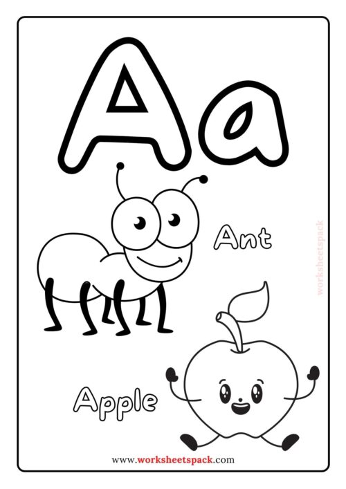 Alphabet coloring pages for year olds