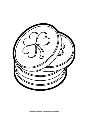 Leprechaun gold coins coloring page â free printable pdf from