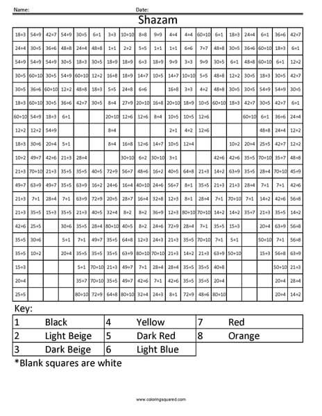 Shazam division coloring page