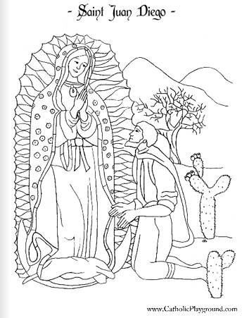 Saint juan diego coloring page december th â catholic playground