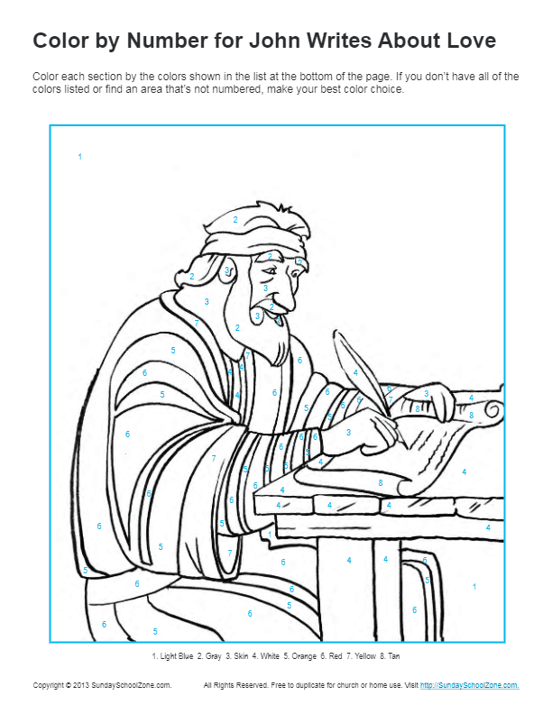 Bible coloring pages for kids john wrote about love