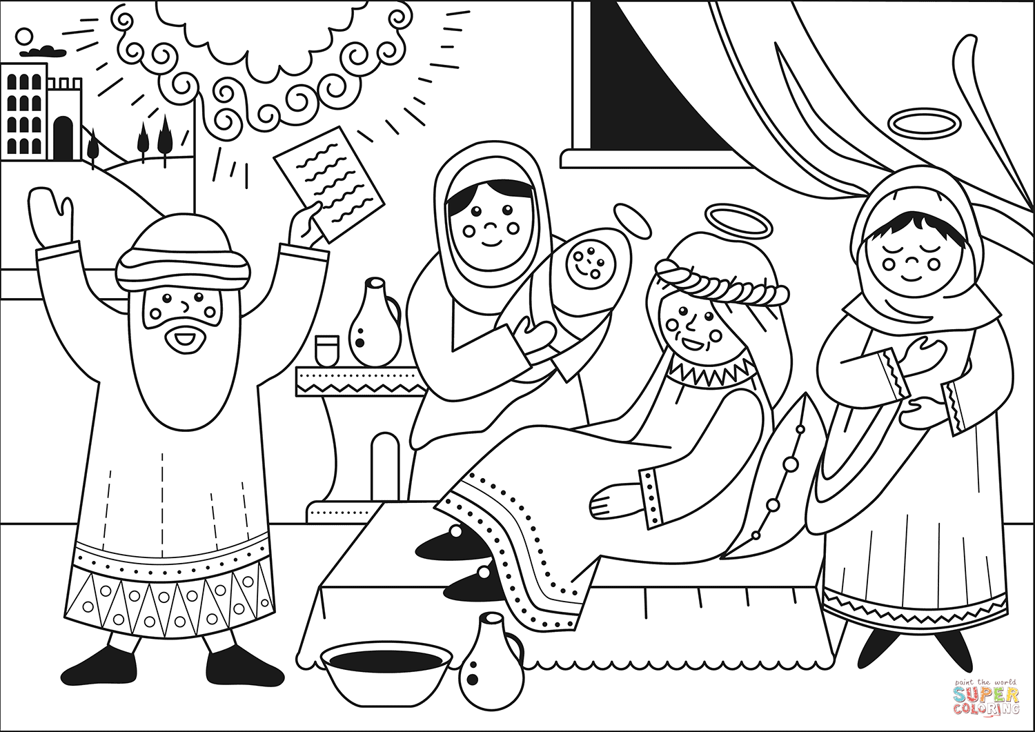 Birth of john the baptist coloring page free printable coloring pages