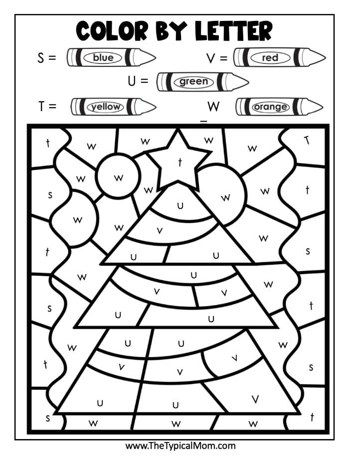 Free printable christmas color by number letter printables christmas math activities christmas color by number christmas worksheets