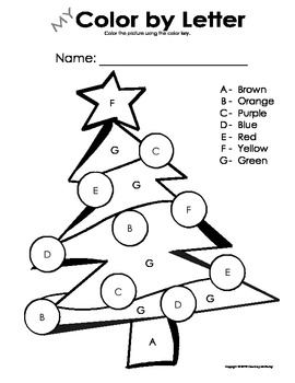 My color by letter christmas tree