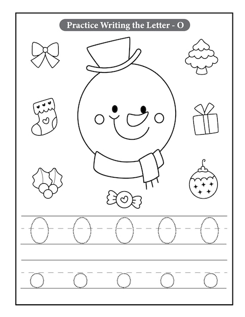 Premium vector fanny alphabet with christmas coloring pages for kids