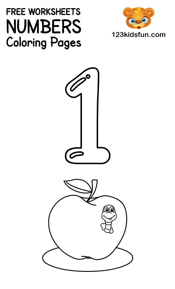Free printable number coloring pages