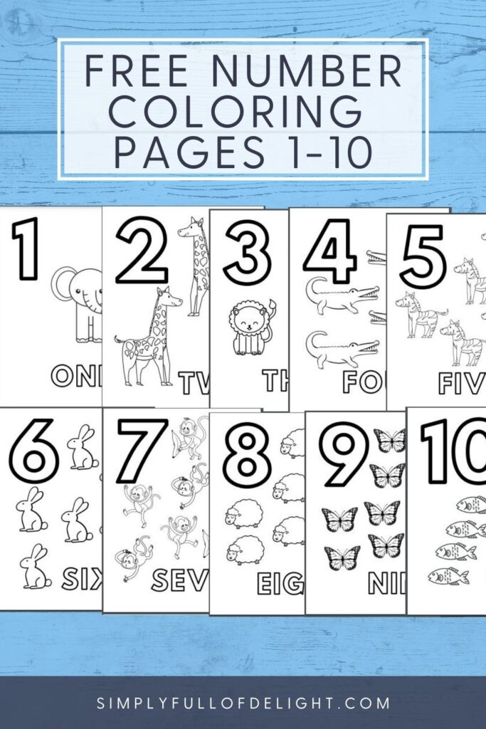 Preschool number coloring pages