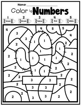 Color by number to numbers preschool number activities preschool kindergarten coloring pages