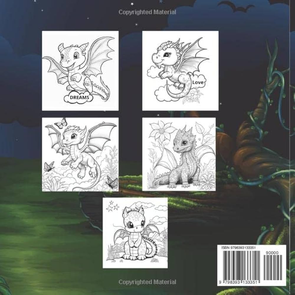 Dragon coloring book unique baby dragon coloring pages for kids teens adults relaxation enchanting fantasy baby dragons are great for creatives of all ages magenta luna books