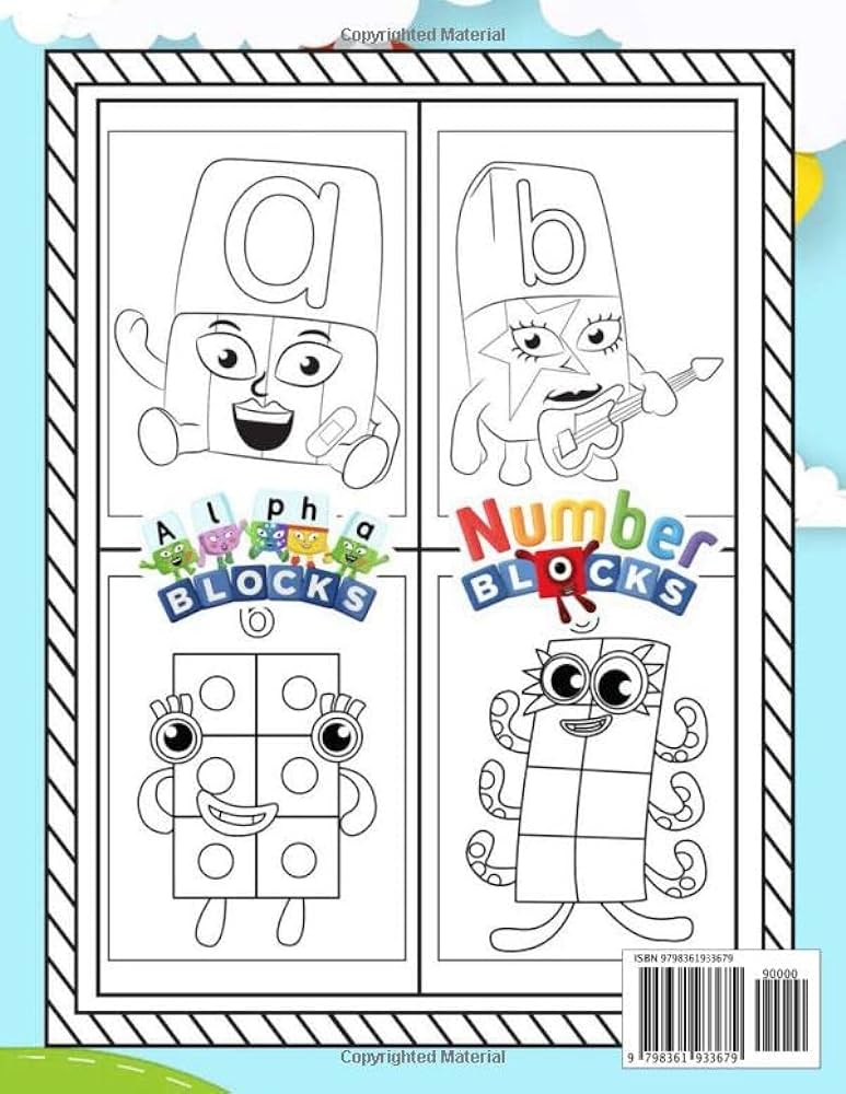 Nåmbáºr blácks alpháºblácks coloring book creative illustrated pages for toddlers preschoolers preschoolers to explore and familiarize themselves with the alphabet and numbers rosauras books