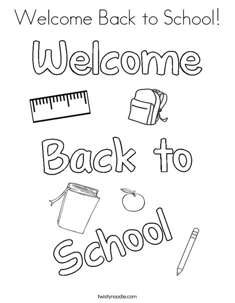 Wele back to school coloring page