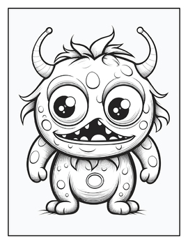 Adorable monsters coloring pages for kids adorable monsters coloring book