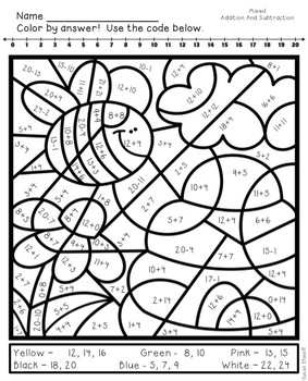 Spring math coloring sheets