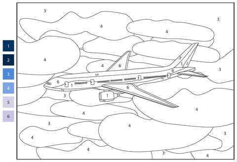 Airplane color by number coloring page free printable coloring pages