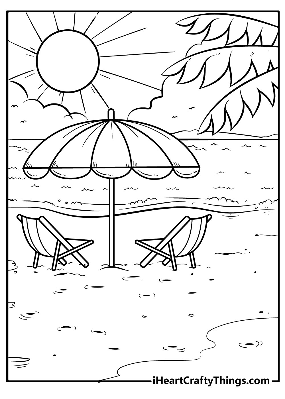 Beach coloring pages free printables