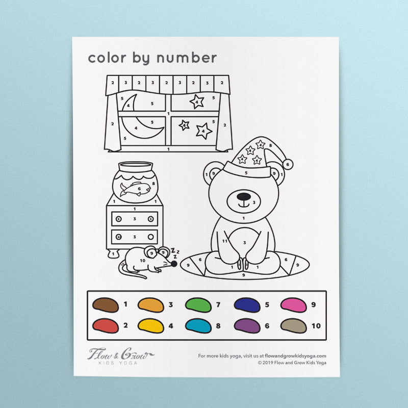 Teddy bear color by number coloring page downloadable printables for kids