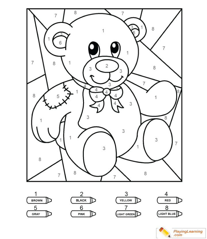 Coloring by numbers to teddy bear free coloring by numbers to teddy bear