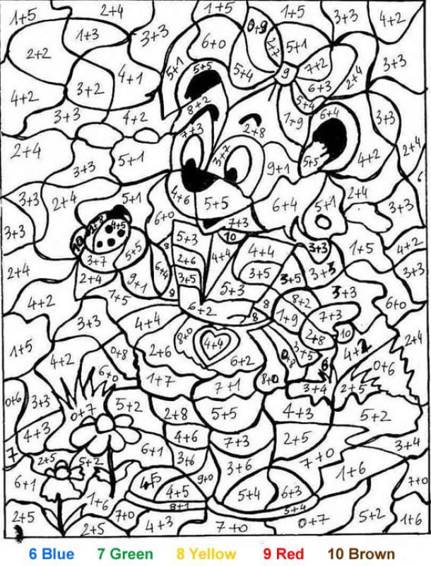 Animal color by number coloring pages