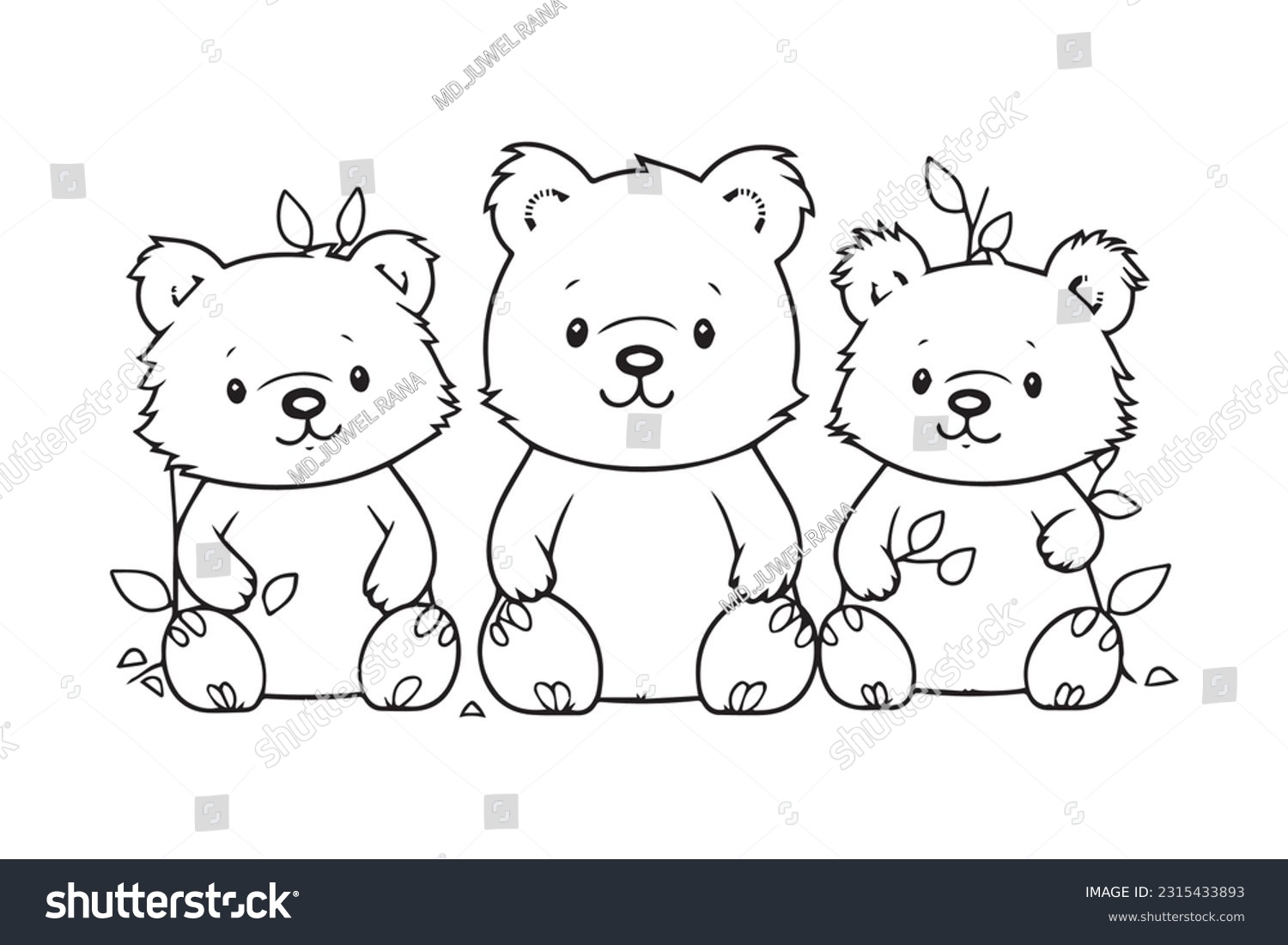 Bear coloring page royalty