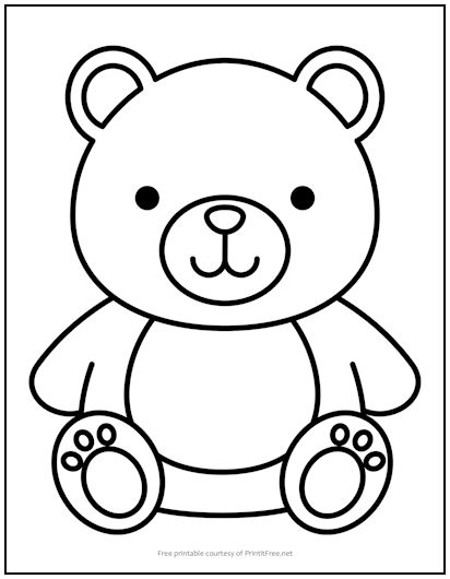 Teddy bear coloring page print it free