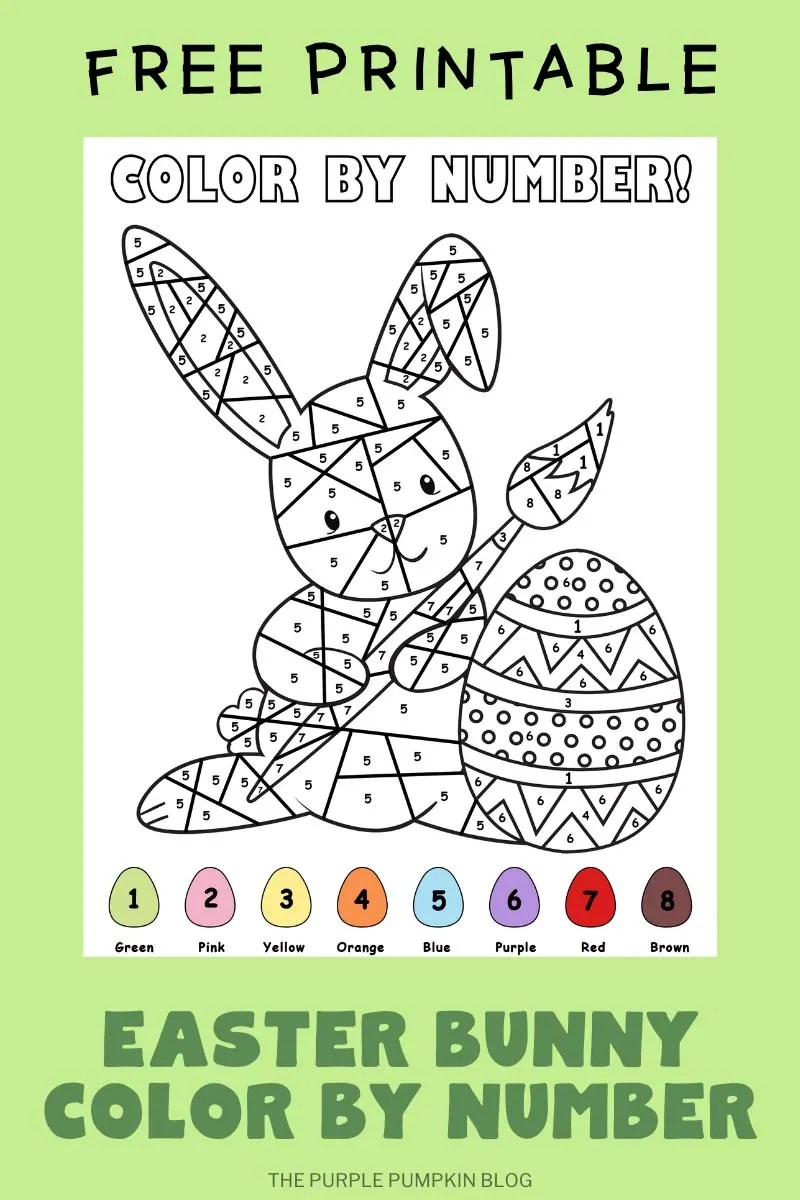 Easter bunny lor by number free printable free easter activities