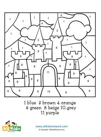 Castle coloring page color by numbers castle coloring page color by numbers numbers for kids