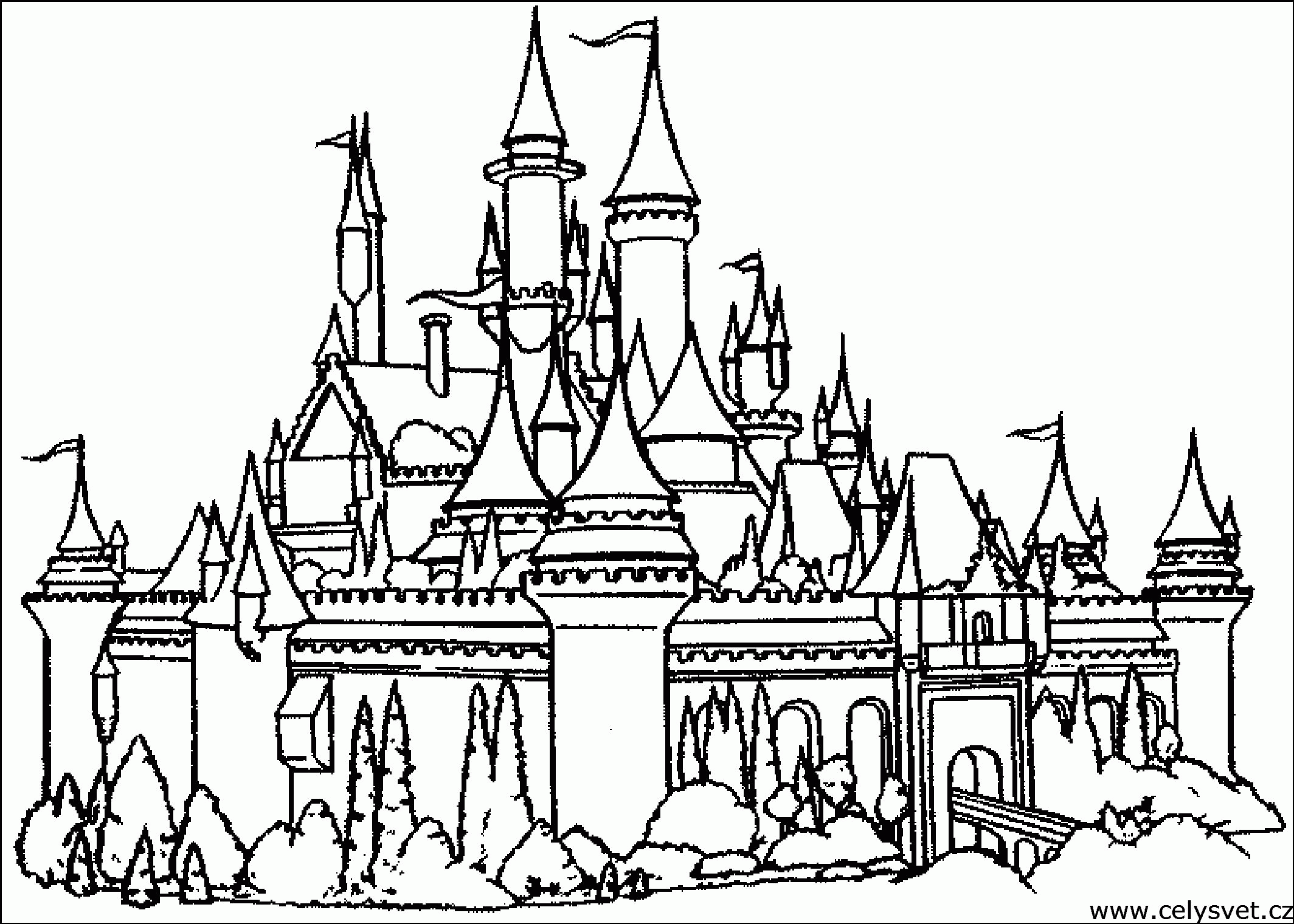 Disney castle coloring pages printable for free download