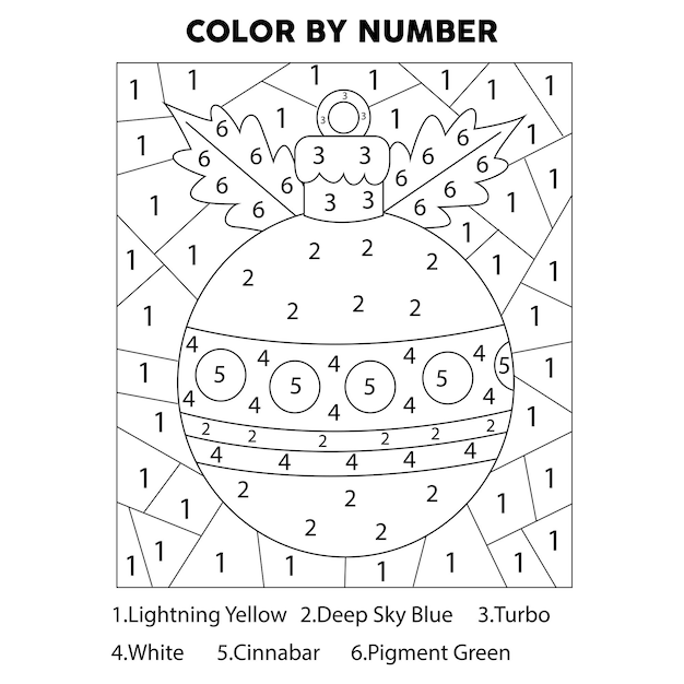 Premium vector christmas color by number coloring page