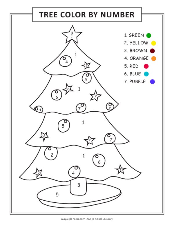 Christmas tree color by number