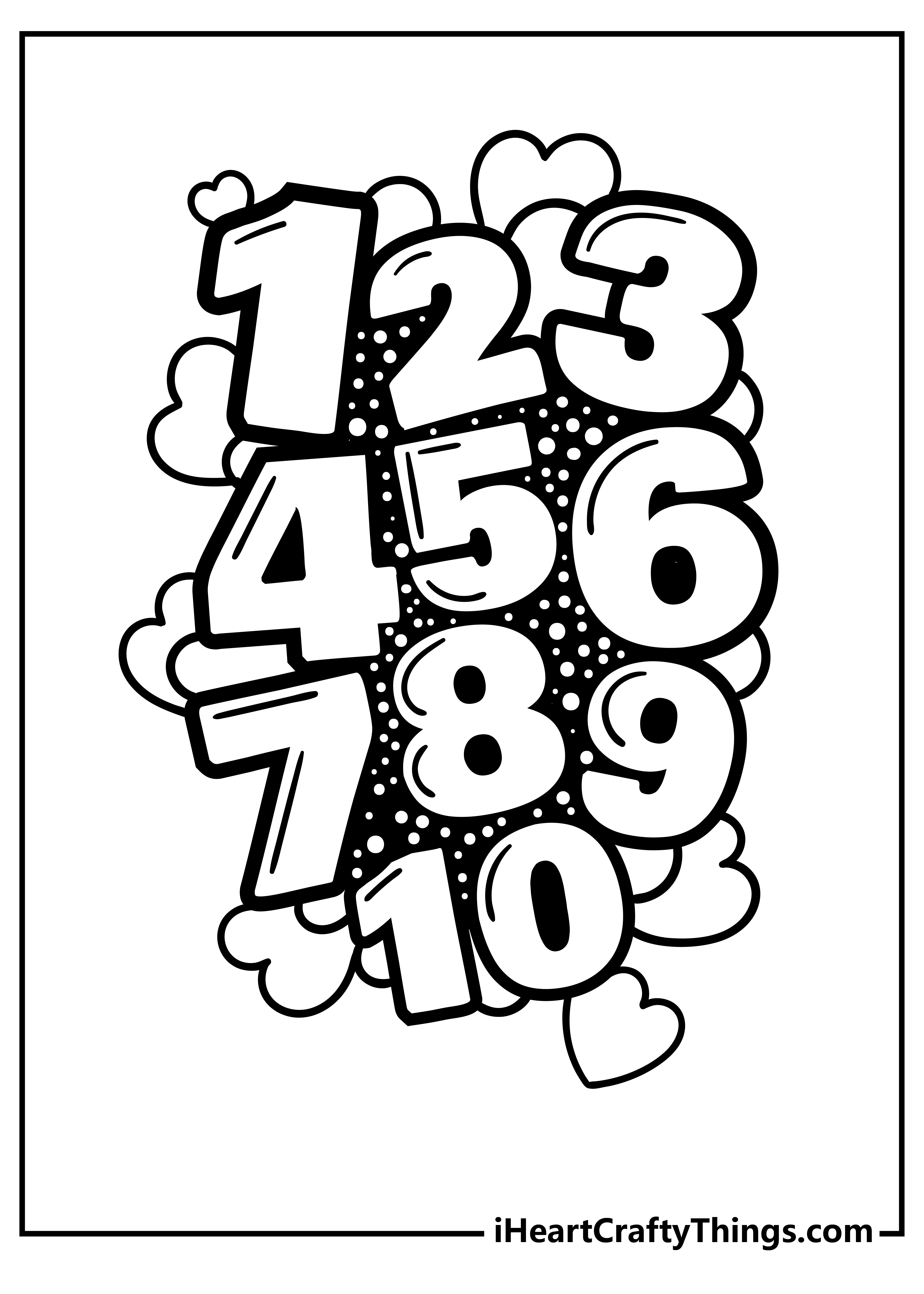 Number coloring pages free printables