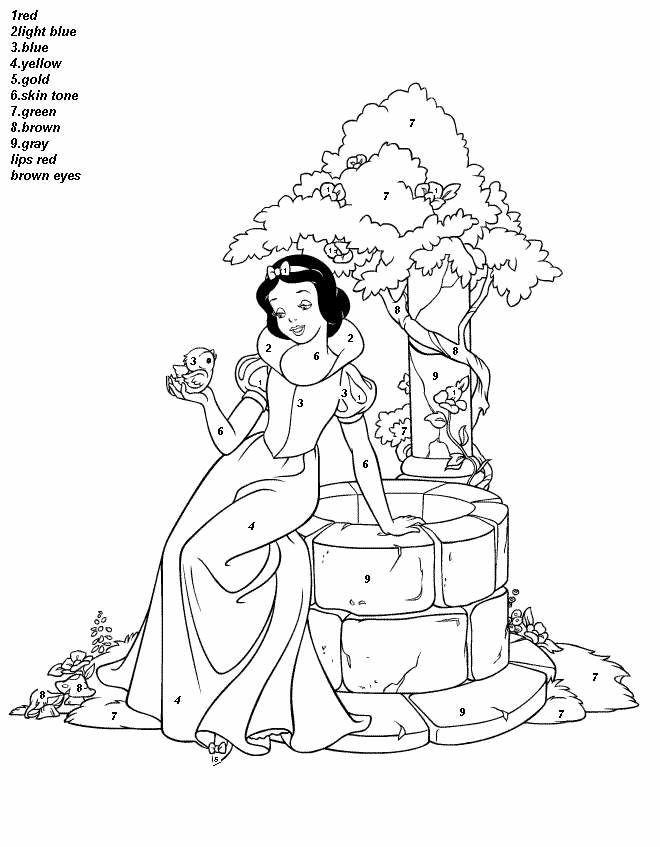 Color by number disney princess coloring pages princess coloring pages disney princess colors