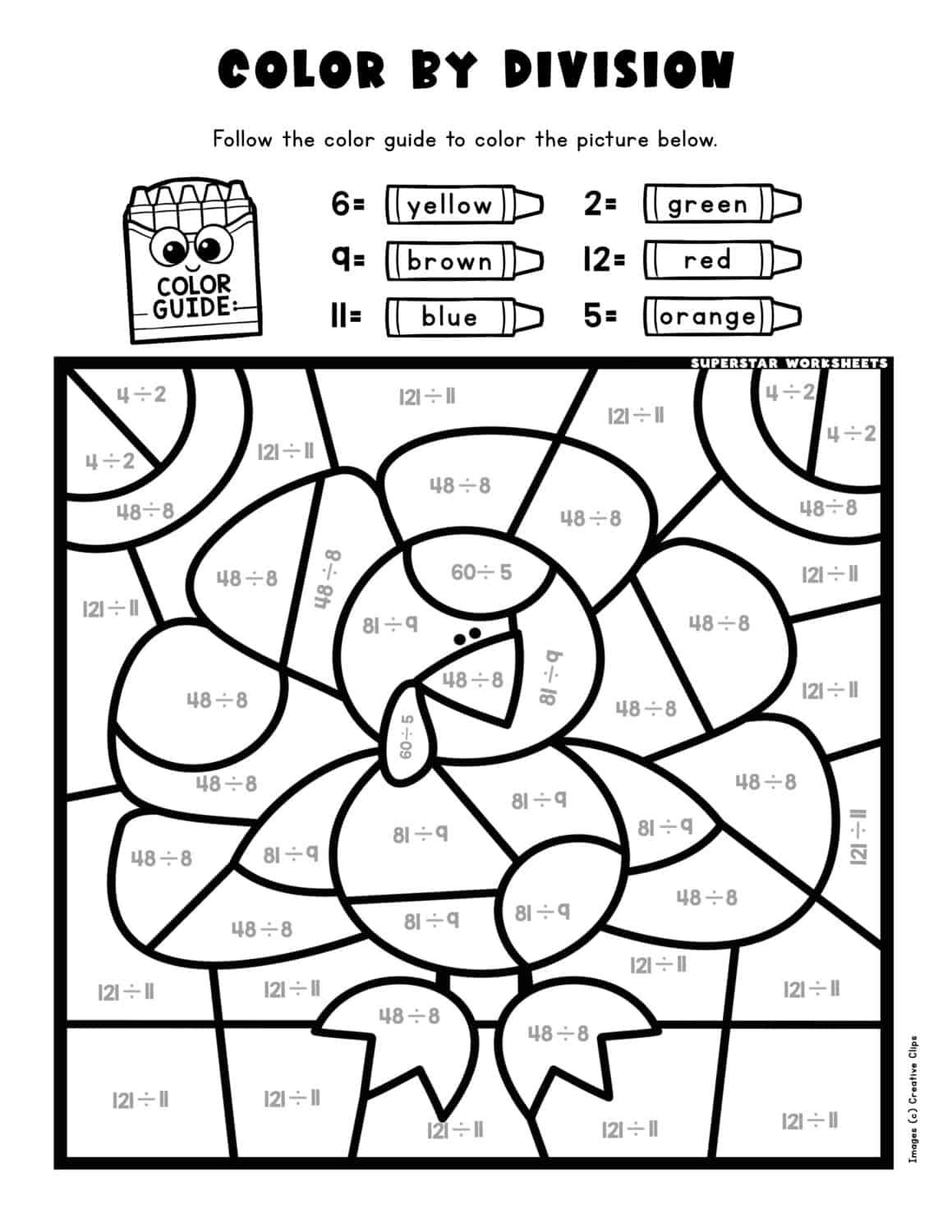 Division color by number