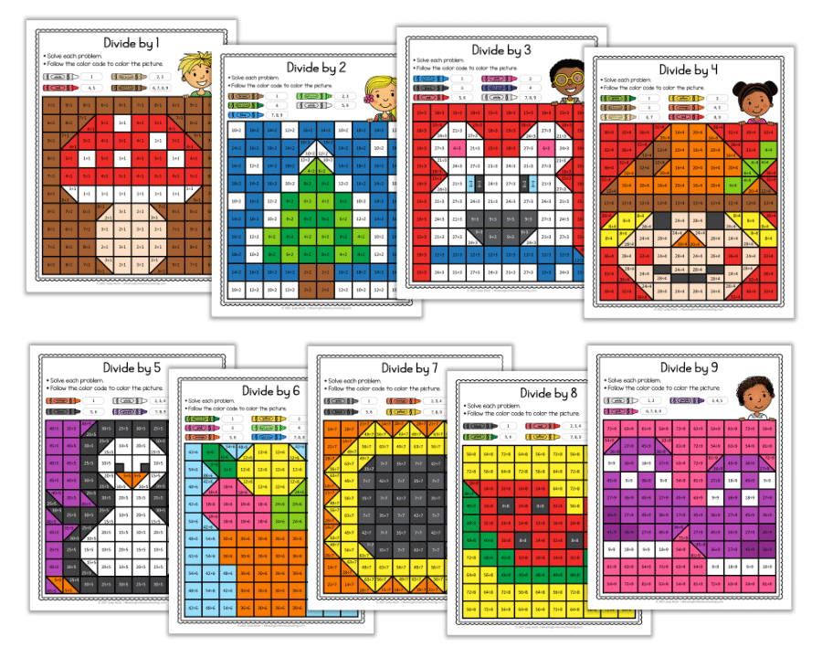 Division coloring worksheets that kids will love meaningful homeschooling