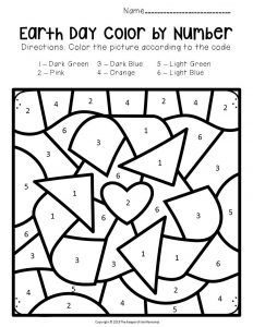 Free printable color by number earth day preschool worksheets earth day projects earth day worksheets earth day