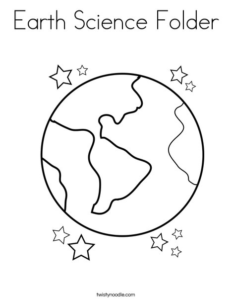 Earth science folder coloring page