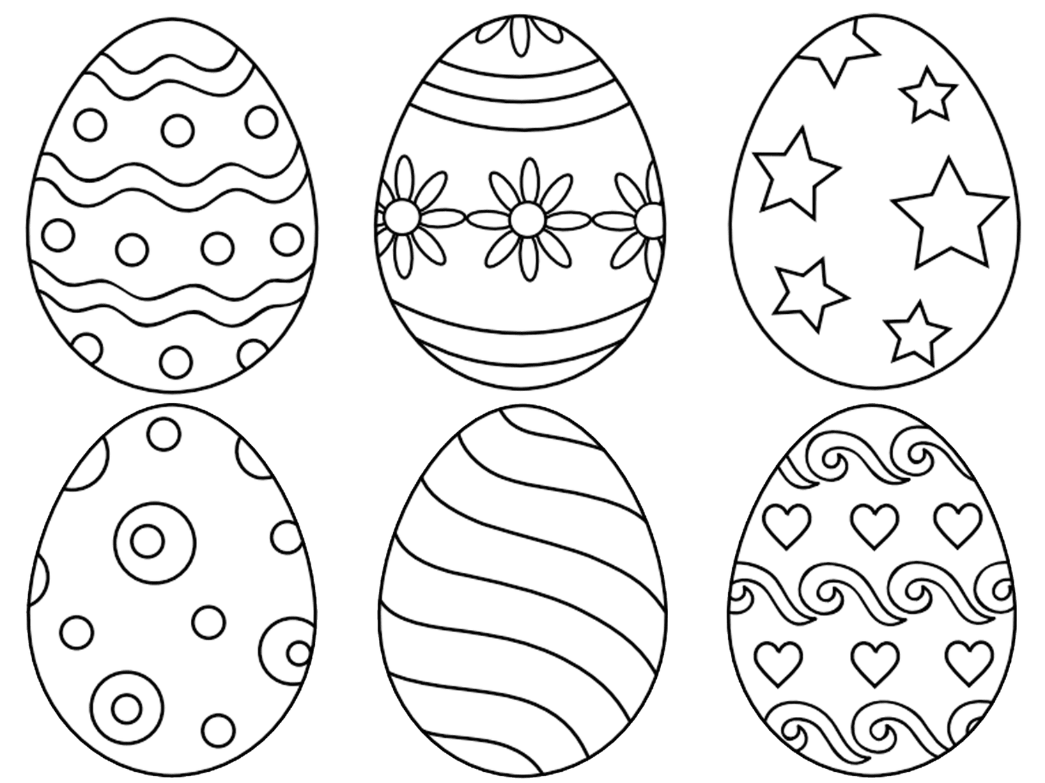 Places for free printable easter egg coloring pages