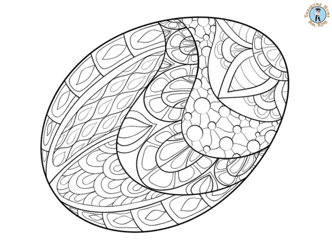 Detailed easter egg coloring page