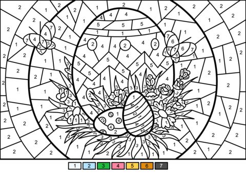 Easter eggs color by number coloring page coloring easter eggs easter coloring pages coloring eggs