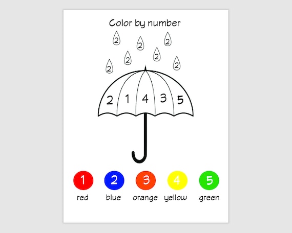 Color by number kids coloring page easy coloring page for kids simple coloring color by numbers printout pages kids coloring activity