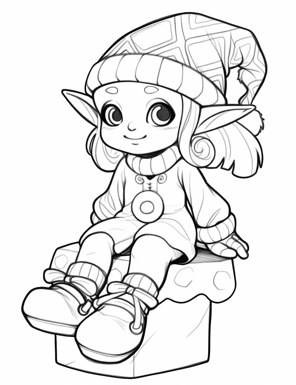 Stunning elf coloring pages for kids and adults