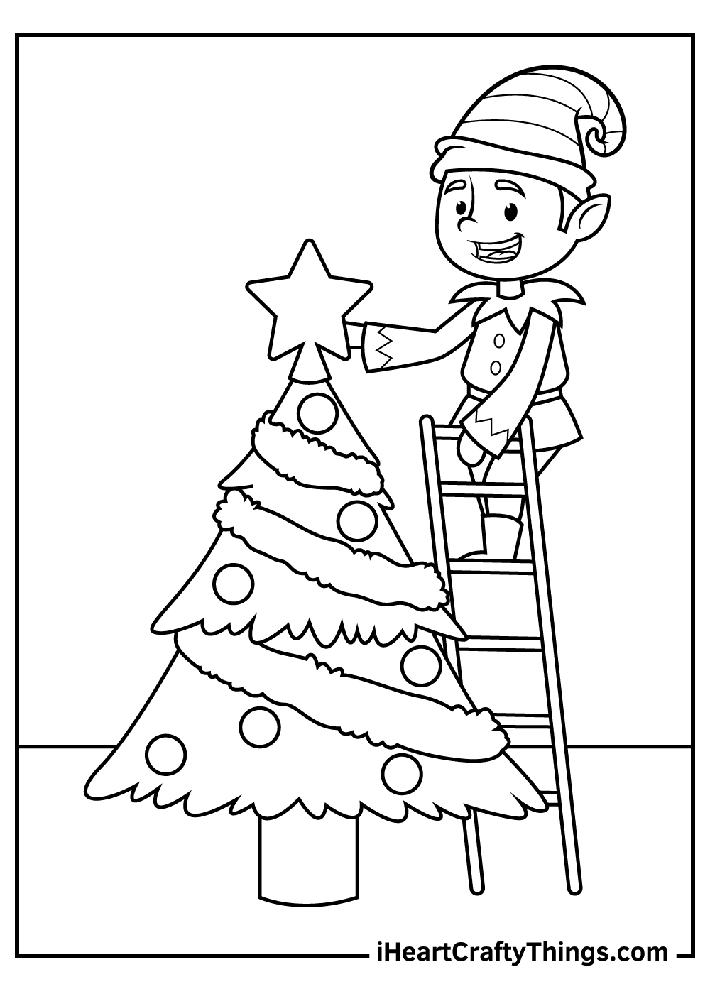 Christmas elves coloring pages free printables