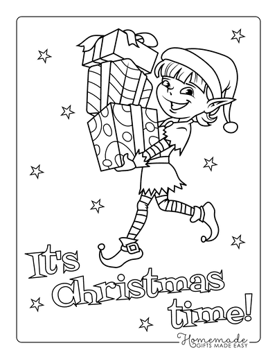 Free printable elf coloring pages for kids