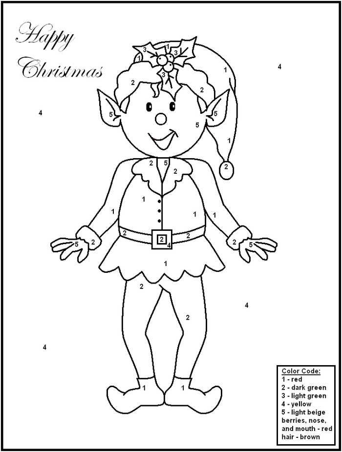 Printable christmas color by number pdf