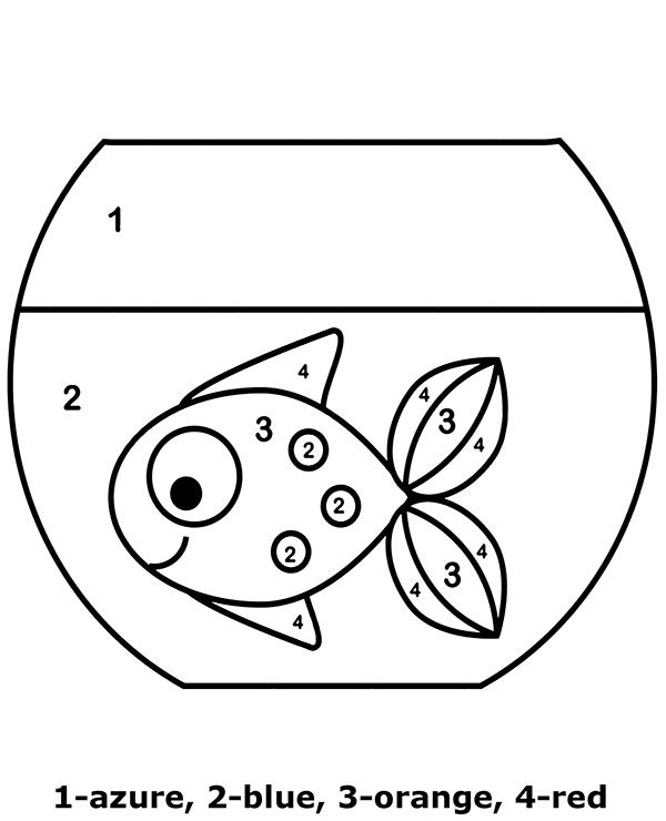 Gold fish color by number easy worksheet coloring pages free printable coloring pages free printable coloring