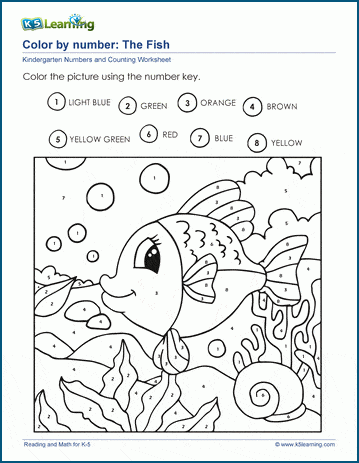 Color by number the fish k learning