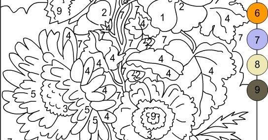 Nicoles free coloring pages color by numbers flowers coloring page coloring pages flower coloring pages free coloring pages