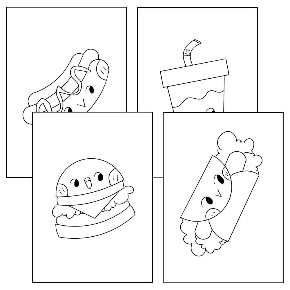 Fast food activity bundle fast food coloring pages color by number dot to dot made by teachers