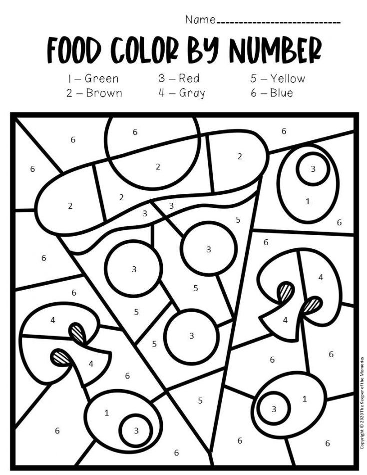 Free printable color by number food preschool worksheets preschool worksheets kindergten colors preschool