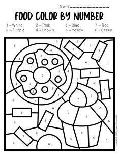 Free printable color by number food preschool worksheets preschool worksheets word puzzles for kids nd grade math worksheets